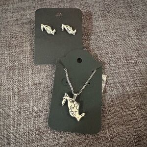 Mexico Outline Earrings and Necklace